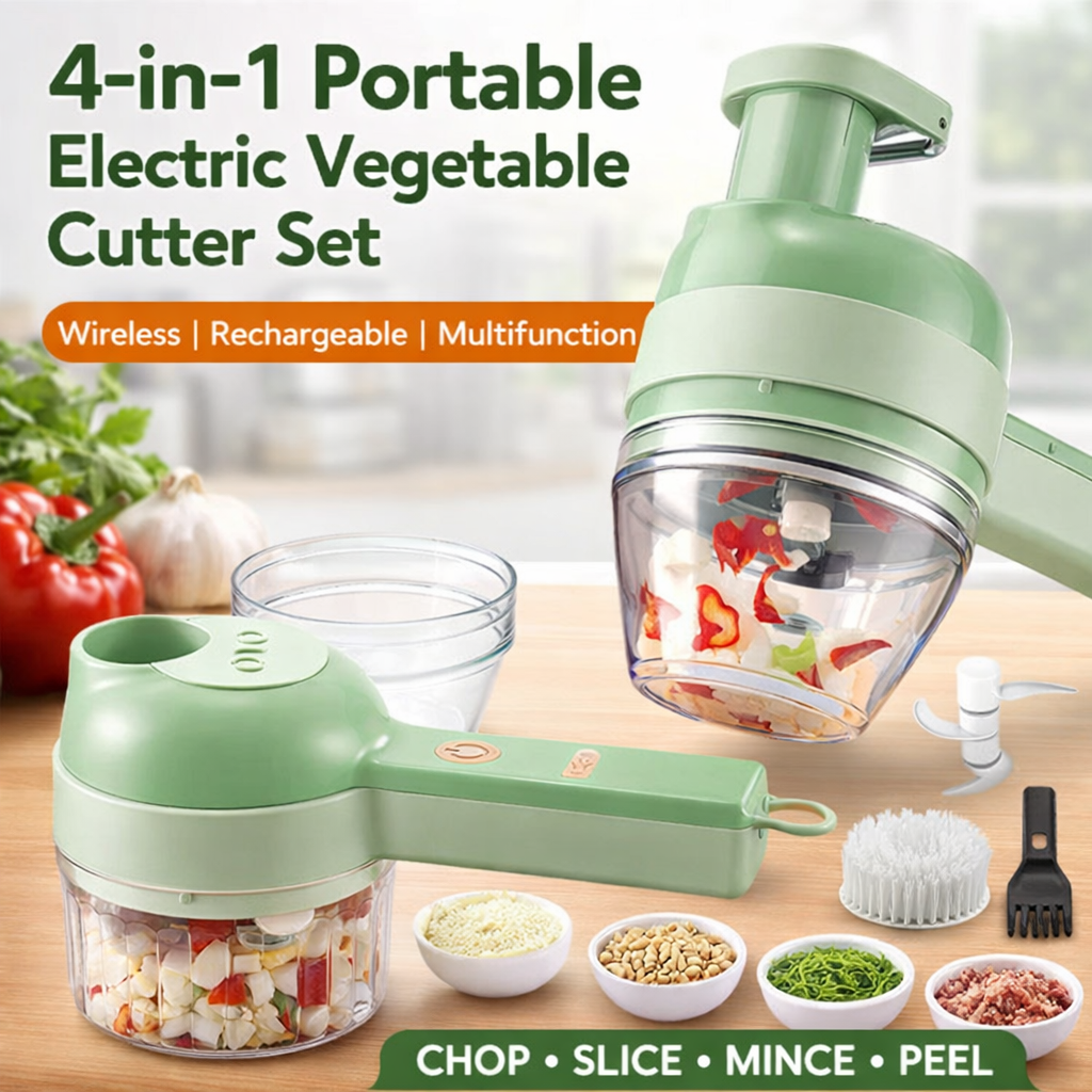 4 in 1 Portable Electric Vegetable Cutter Set